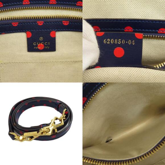 Gucci 620850 Horsebit Polka Dot Handbag Leather Women's GUCCI Bags